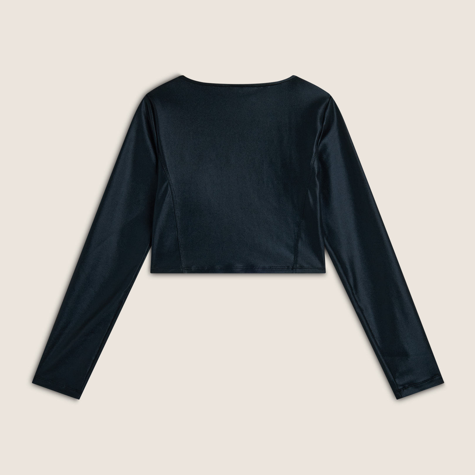 Maglia corta con scollo quadrato in tessuto effetto wet