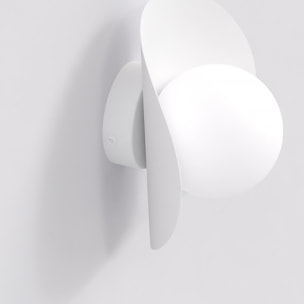 Lampada da parete Fiero in acciaio bianco opaco