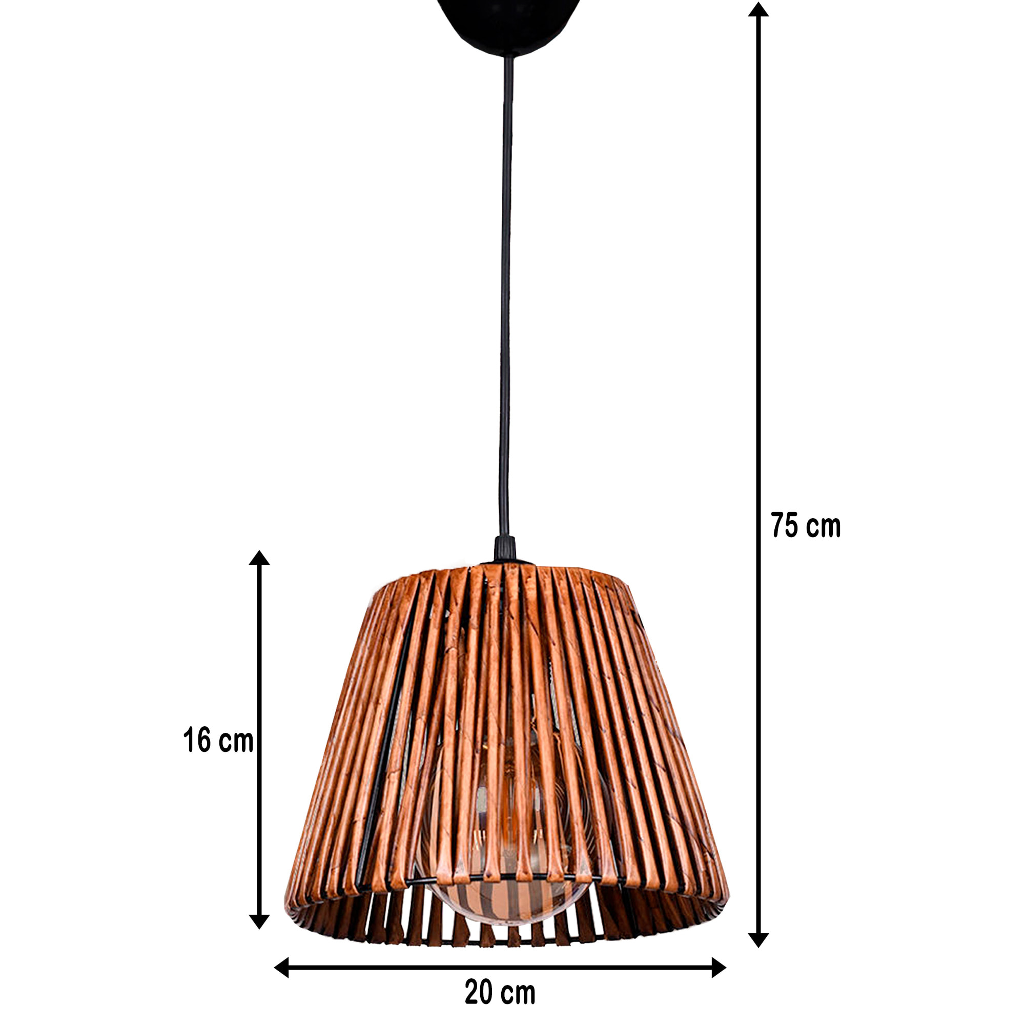 Lámpara de techo 75 cm. envejecido, tipo 3 x E 27 Max 60 W