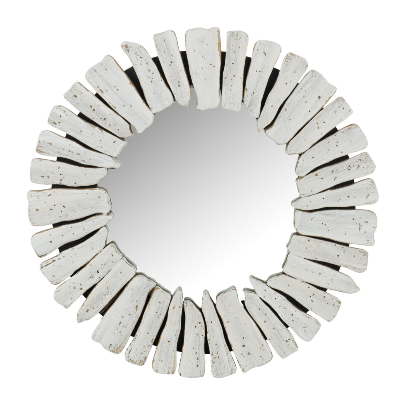 J-Line miroir Vacay - bois - blanc - small -  Ø 46 cm