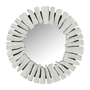 J-Line miroir Vacay - bois - blanc - small -  Ø 46 cm