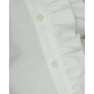 BLUSA VIELLA VOLANTE LATERAL BLANCA