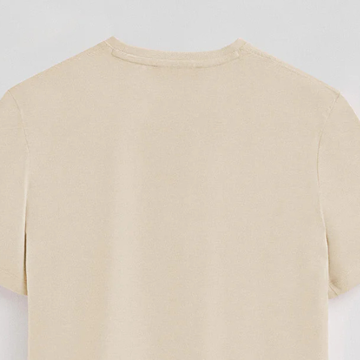 Maglietta beige basic a girocollo e ricamo Rigby Best