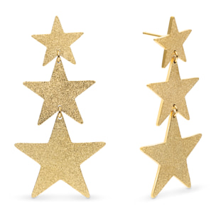 Pendientes Shinning Stars Acero Baño Oro