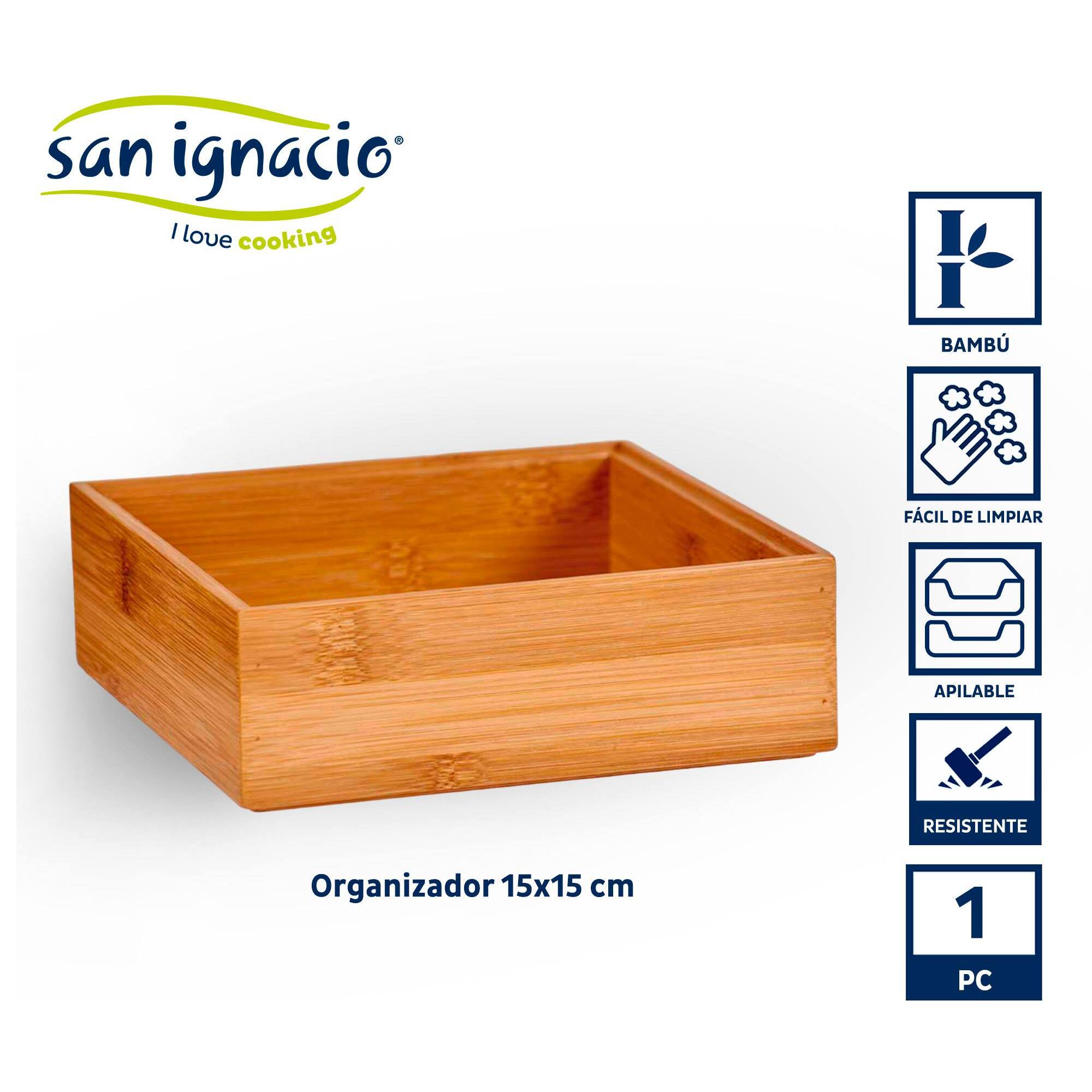 Organizador bambu apilable 15x15cm colección kinvara