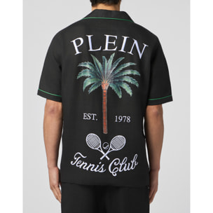 PHILIPP PLEIN Linen Bowling Shirt Plein Tennis