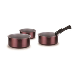Set de 3 casseroles aubergine