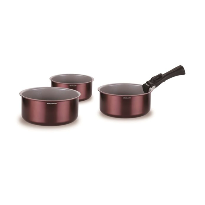 Set de 3 casseroles aubergine