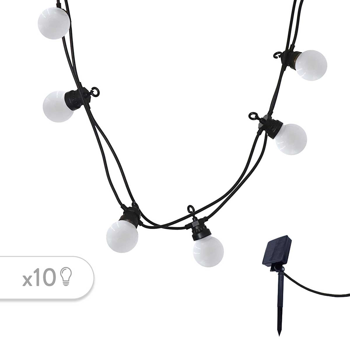 Guirlande solaire PARTY 10 LED 5.7M