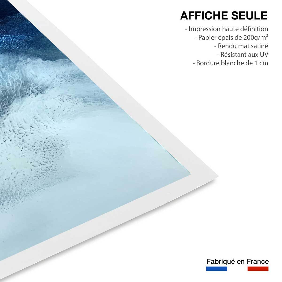 Poster bleu rivage Affiche seule