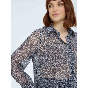 Fiorella Rubino - Camisa de crepón con estampado floral - Azul