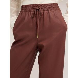 Motivi - Joggers in lyocell laminato - Marrone