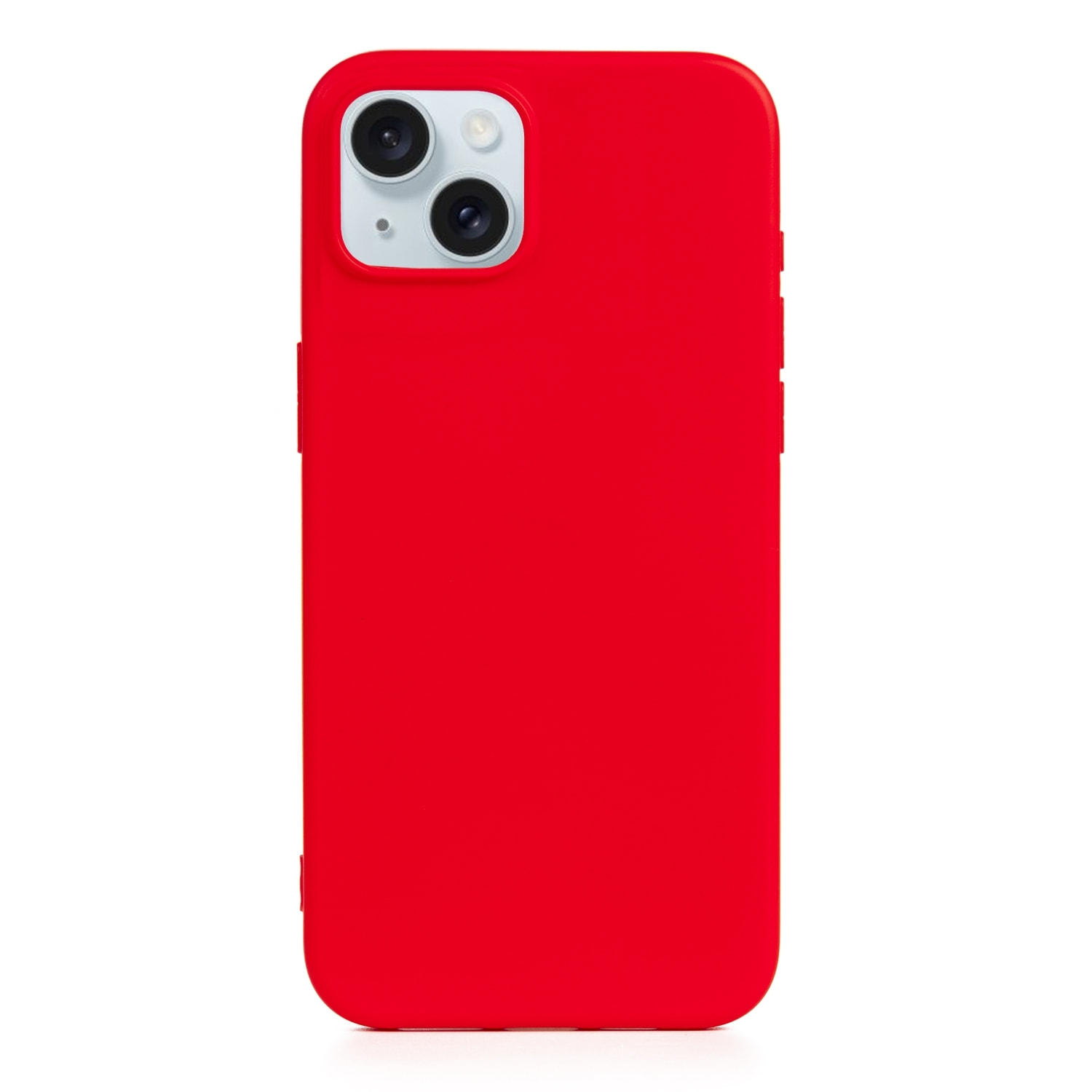 DAM Custodia in silicone  Essential per iPhone 15 Plus. Interno in morbido velluto. 8,06x1,06x16,37 centimetri. colore rosso