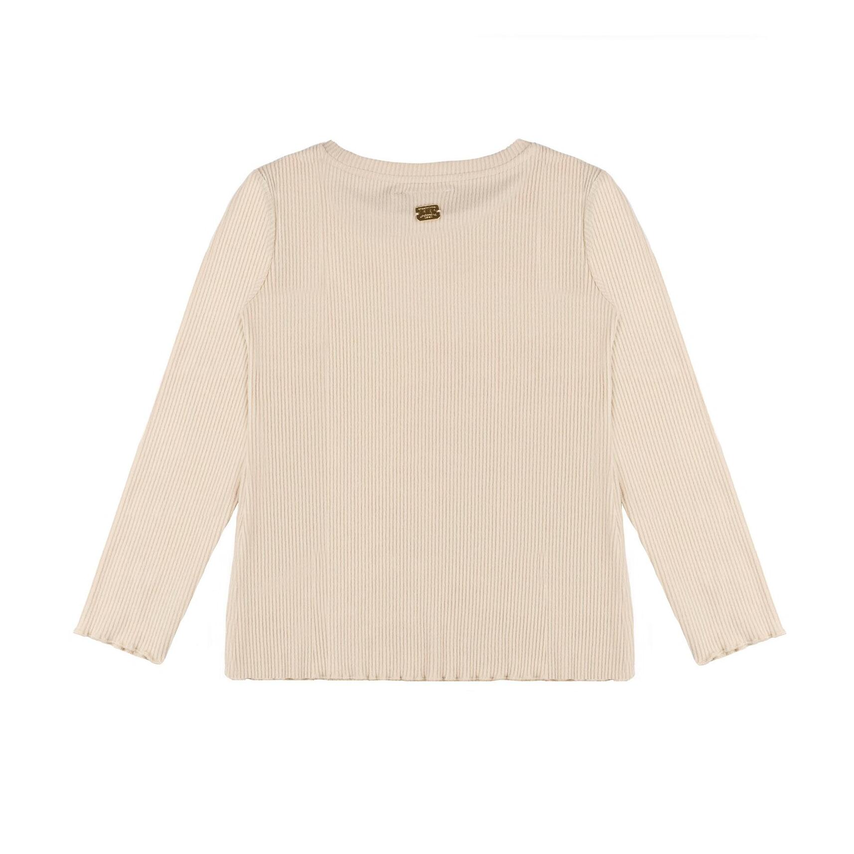 T-shirt da bambina a manica lunga in costina Leone 1947 Sporty Chic