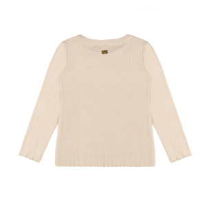 T-shirt da bambina a manica lunga in costina Leone 1947 Sporty Chic