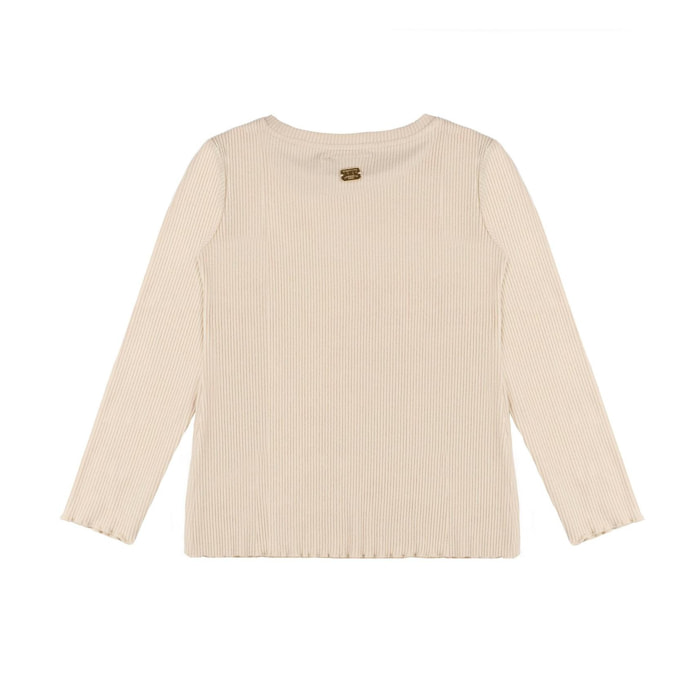 T-shirt da bambina a manica lunga in costina Leone 1947 Sporty Chic