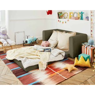 Marilia - canapé 2 places - convertible déplimousse - en velours côtelé - Vert