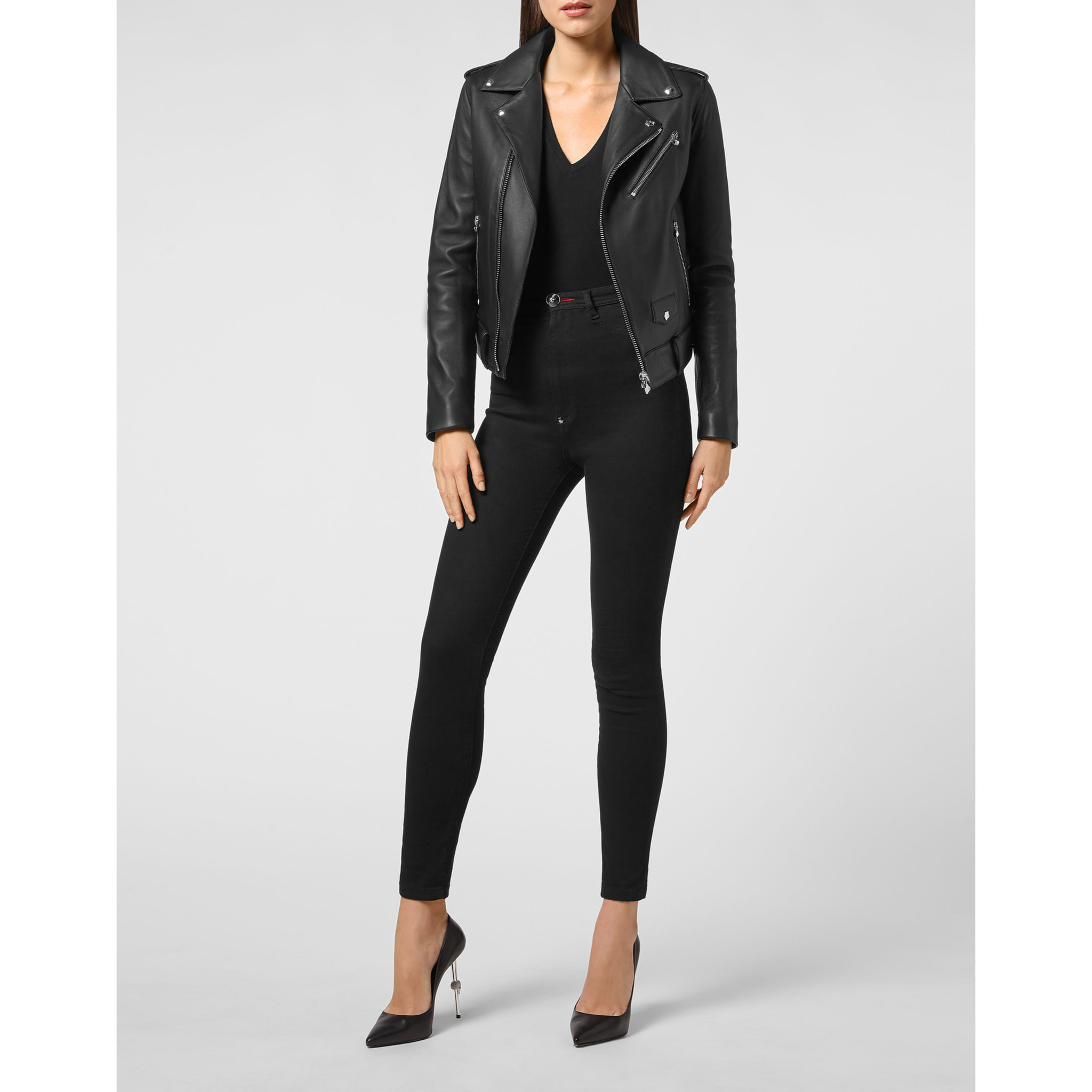 PHILIPP PLEIN Giacca biker in pelle