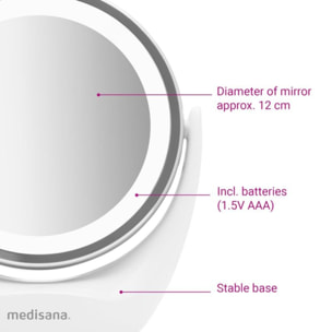 Miroir MEDISANA lumineux grossissant à piles