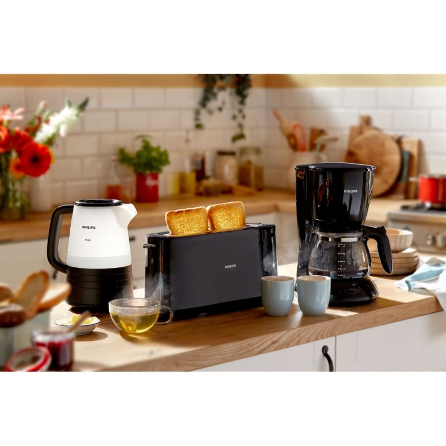 Grille-pain PHILIPS HD2590/90 Toaster noir Daily, 1 fente longue, 830W