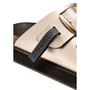 Sandalias de Mujer Cierre Hebilla en Platino Metalizado  Vibe