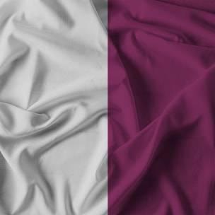 COMPLETO LETTO NATURAL COLOR, 100% Cotone, Made in Italy - FUCSIA/GRIGIO CHIARO