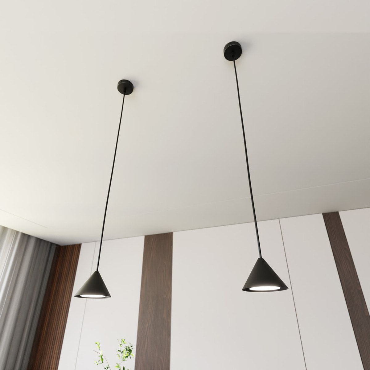 Lampada a sospensione ELIT in acciaio nero opaco