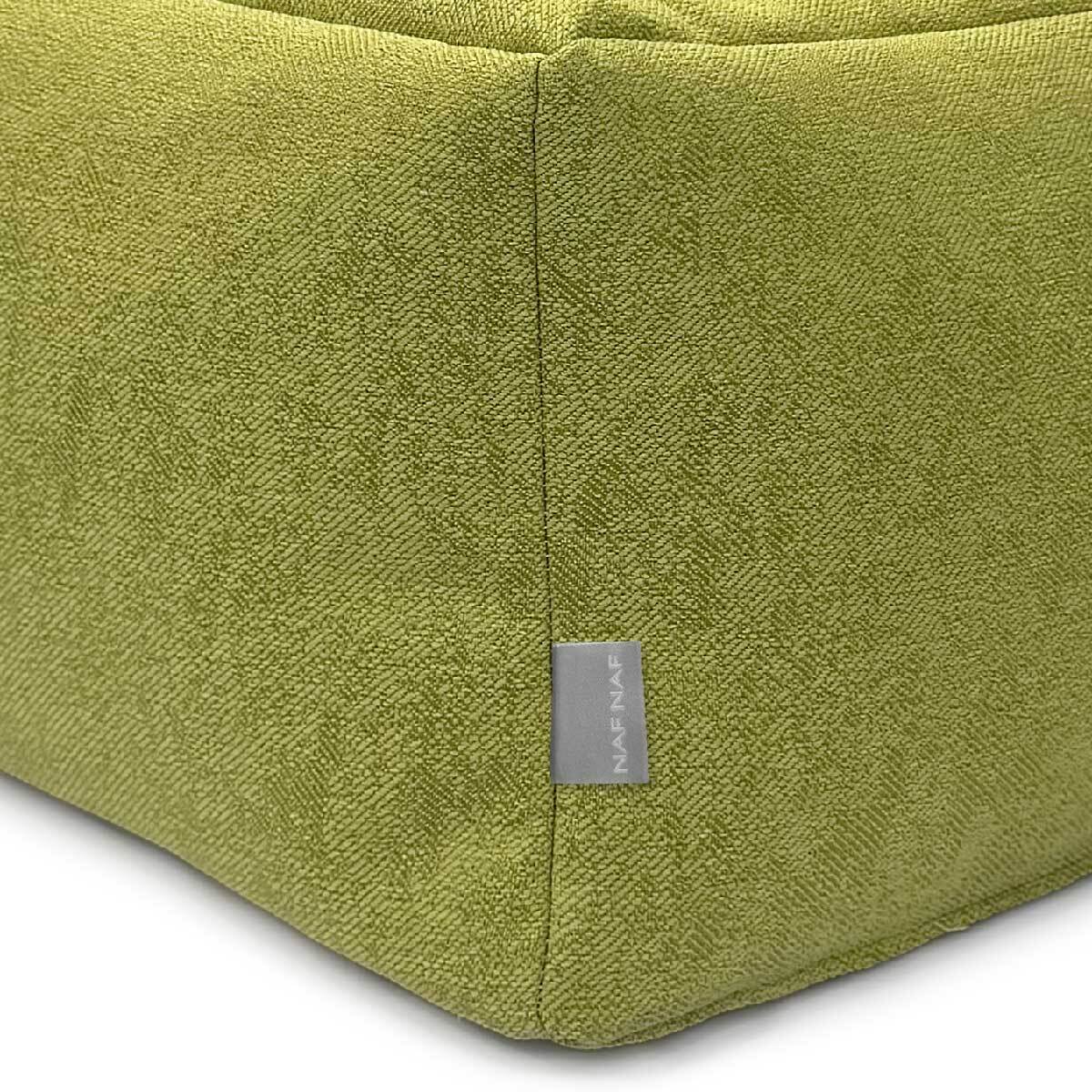 Puff desenfundable ZAIRA verde 50x50x25 cm. Disponible en varios colores