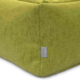 Puff desenfundable ZAIRA verde 50x50x25 cm. Disponible en varios colores