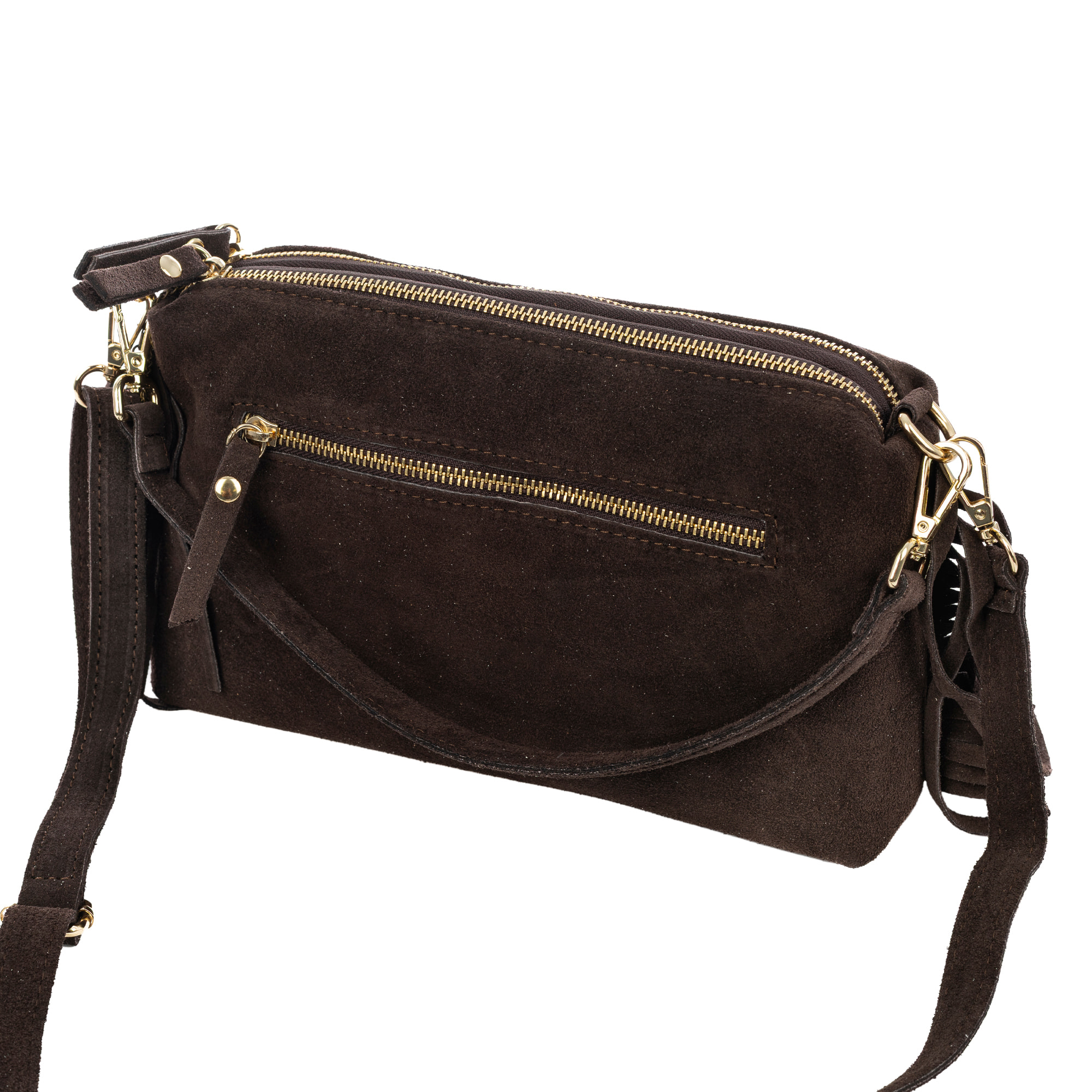 Benedetti Bolso de hombro Mujer. Piel auténtica Gamuza