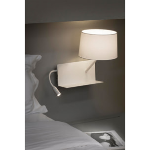 HANDY Lampe applique blanche avec lecteur LED droite