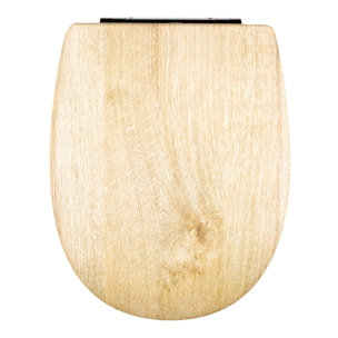 Abattant easy clip au look bois clair - Beige