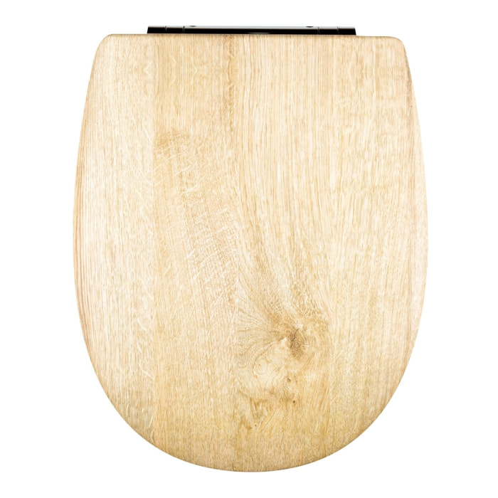 Abattant easy clip au look bois clair - Beige