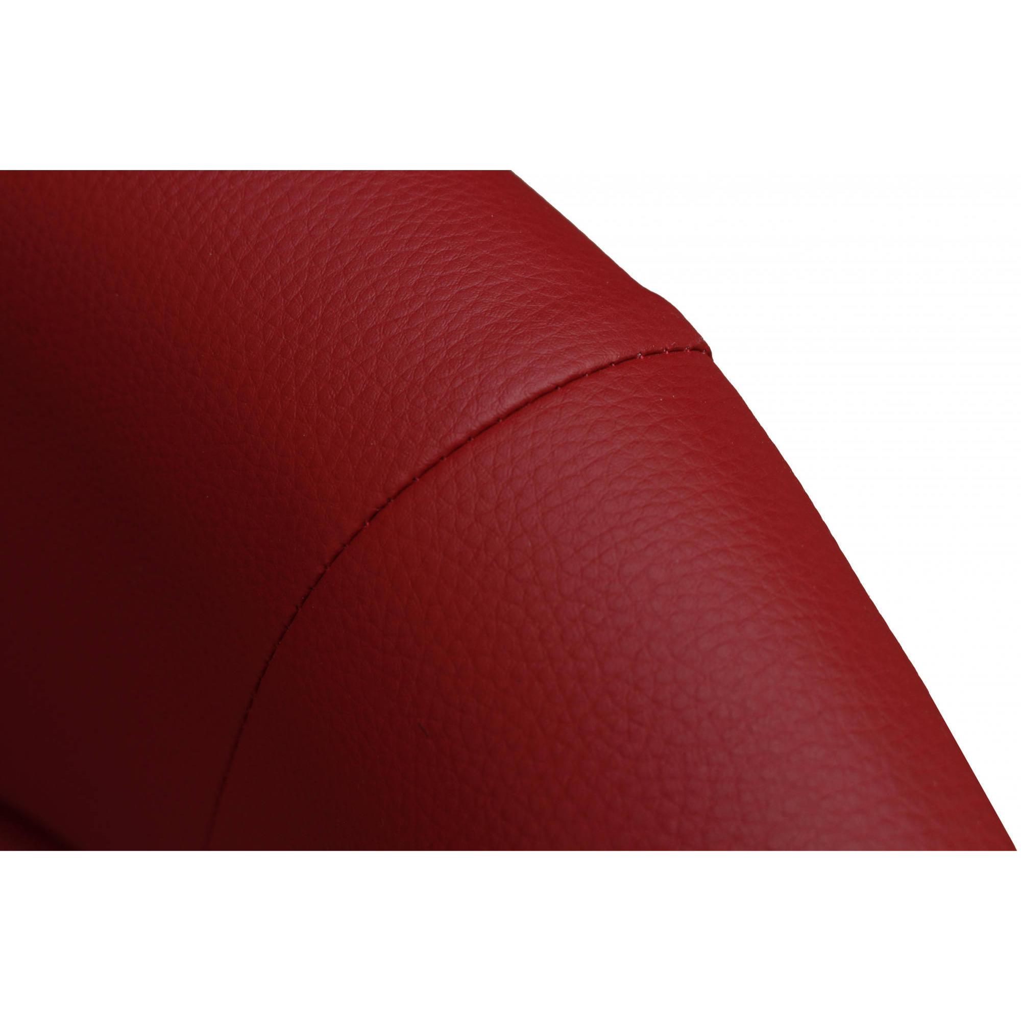 Poltrona con rivestimento in ecopelle, colore rosso, cm 65 x 78 x 60