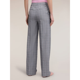 Motivi - Pantalones palazzo estampado príncipe de Gales - Gris