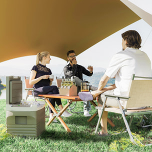 Nevera Portátil Eléctrica 30L Refrigerador de Coche -20℃ a +20 ℃ 12V/24V Mini Frigorífico con Ruedas Compresor Pantalla LED Táctil para Hogar Camping Viajes Automóvil 61x39x41,5 cm Verde