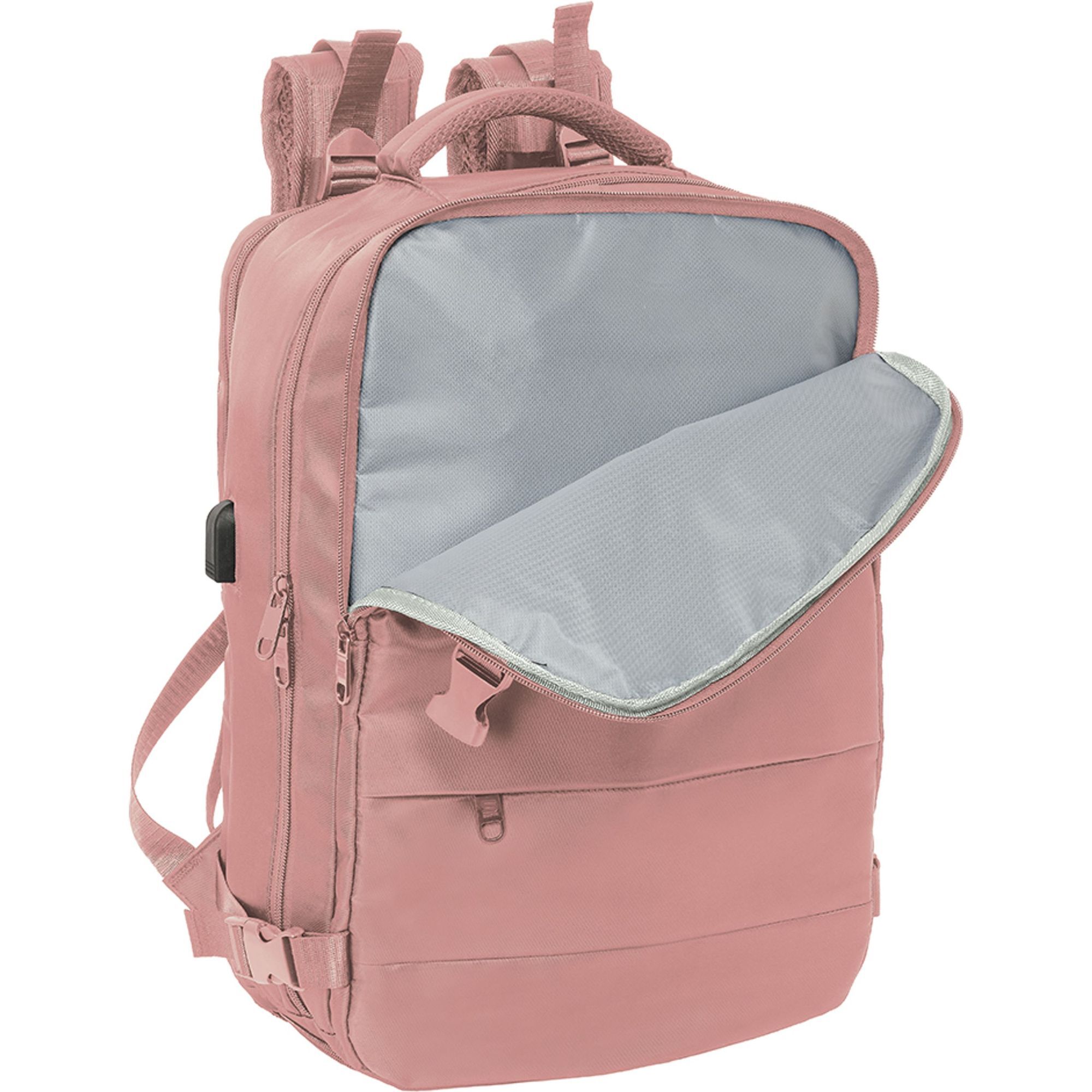 Mochila viaje cabina portatil 15,6 safta "rosa"