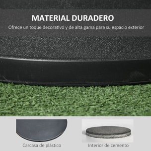 Base para Sombrilla Redonda, 25 kg, Soporte de Parasol de Cemento, con Perilla, Pie para Sombrilla con Postes Ø35 mm, Ø38 mm, Ø48 mm, Fácil de Montaje, para Jardín, Patio, Terraza, Negro