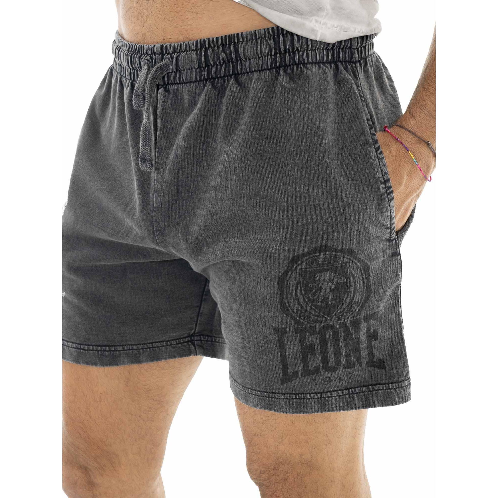 Pantalón corto de hombre sin percha en tejido Leone Old Wash