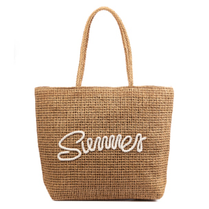 Bergeggi Bolso shopper Mujer. Fabricado en paja trenzada diseño "Summer"