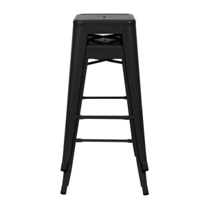 Lot de 2 tabourets pour îlot central 66 cm en métal noir mat - Indus