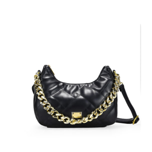 Bolso de hombro negro con cadena