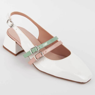 Zapato De Tacón - Blanco - Altura: 4 Cm