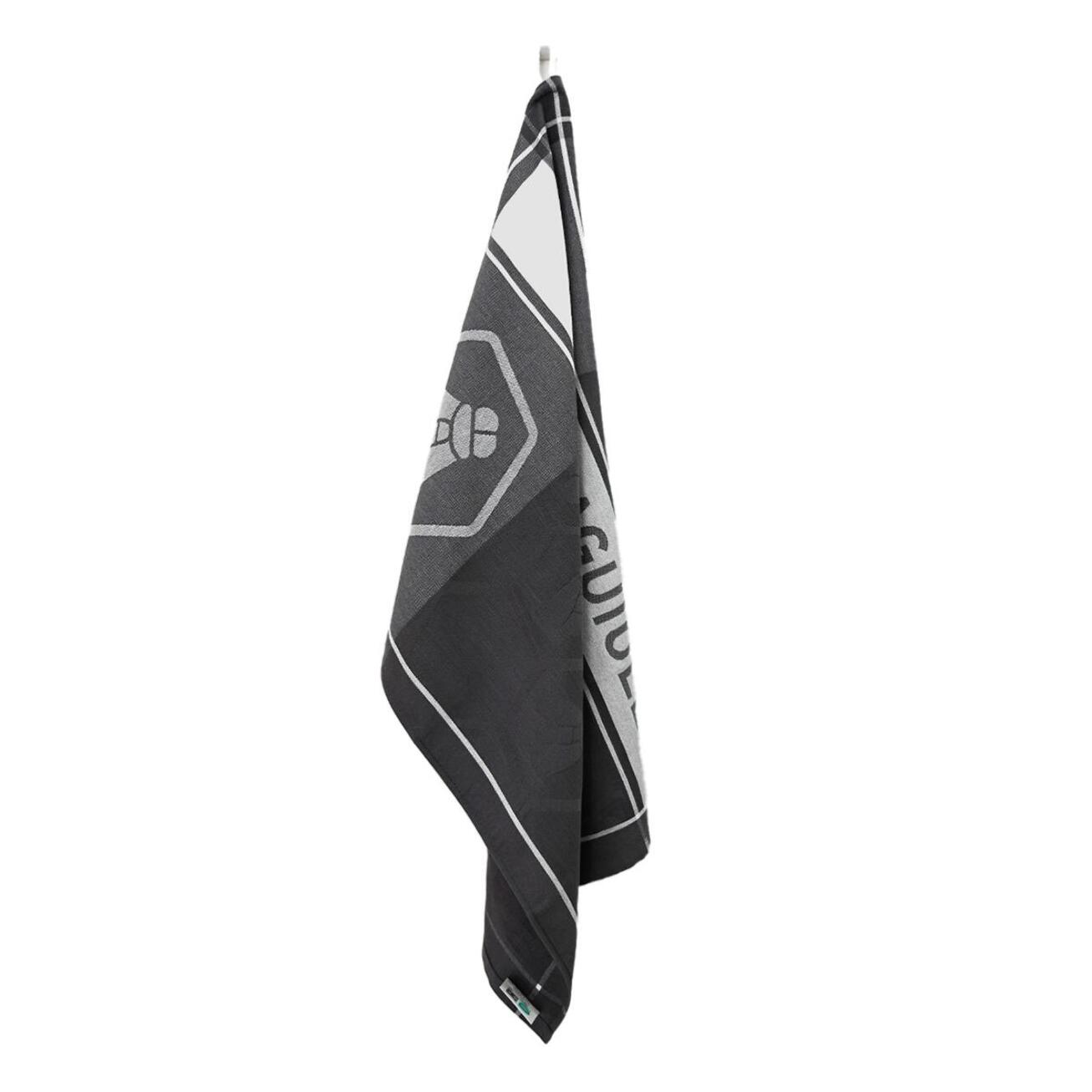 Lot de 3 torchons jacquard 50x70cm noir -  "Miel"
