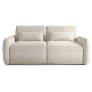Canapé lit convertible express "Aurelie" - Matelas 18 cm - Couchage 140 cm - 3 places - Beige