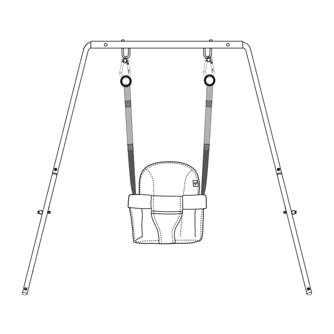 Allegra Mini - Altalena da giardino per bambini 6-36 mesi, con cinture di sicurezza