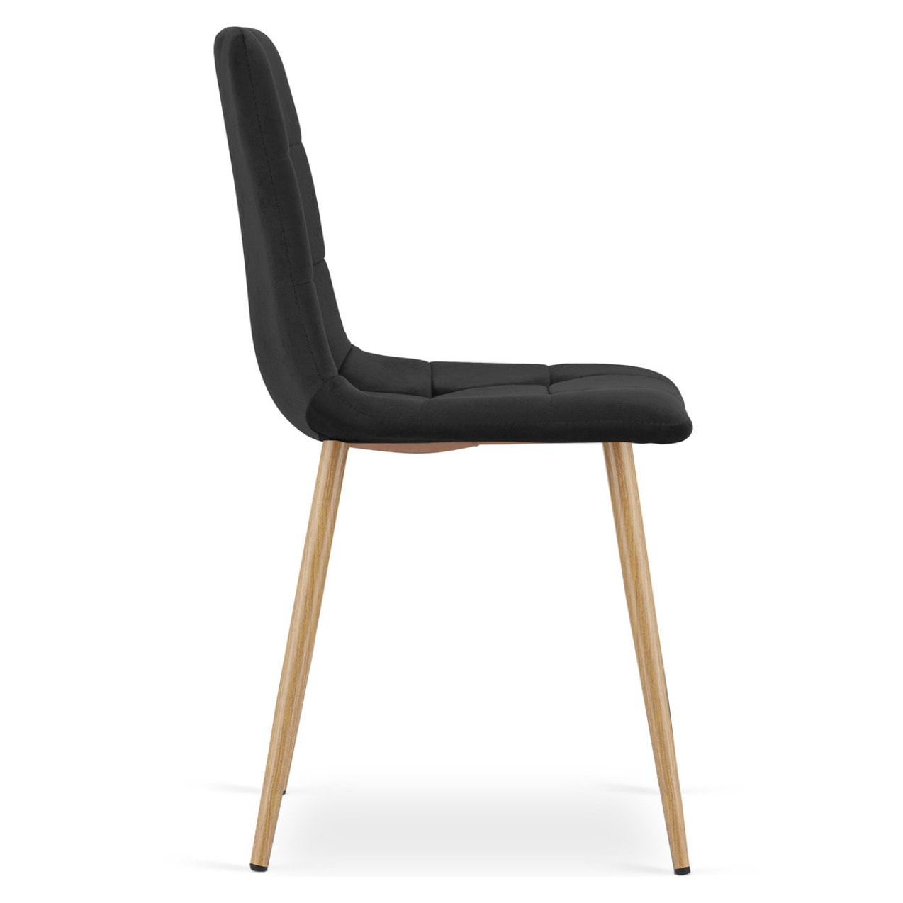 Set di 2 sedie Kara in velluto nero e gambe effetto legno
