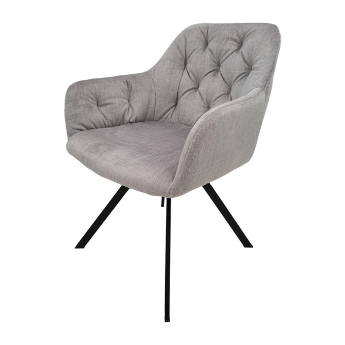 Set di 2 poltroncine girevoli Georgia grigio chiaro