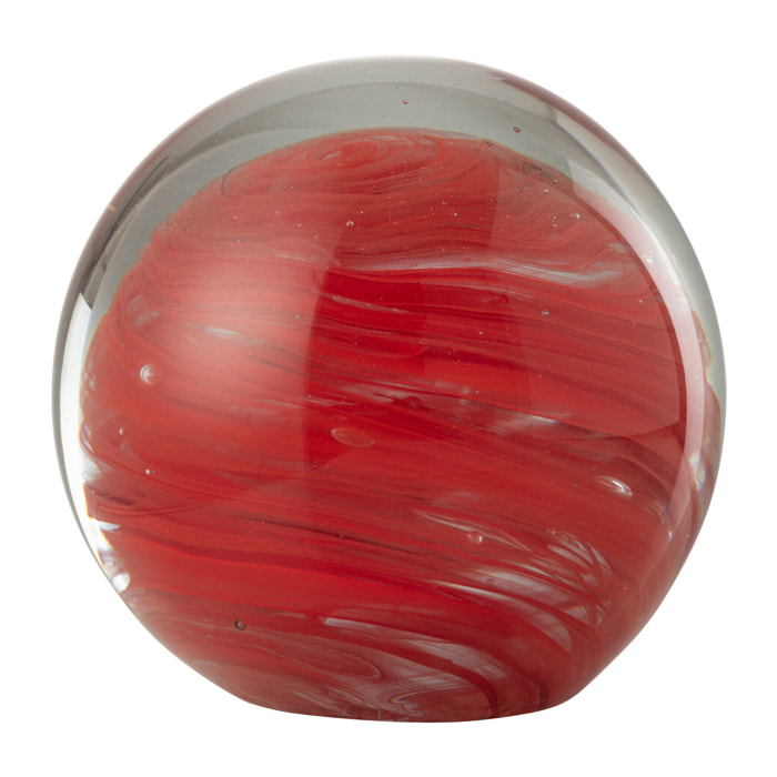 J-Line presse-papier Twister Rond - verre - rouge - large