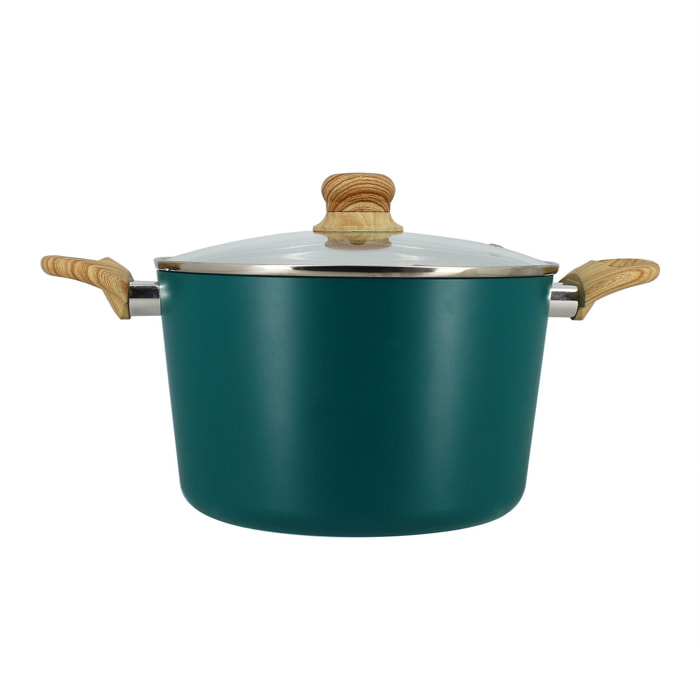 Faitout 24cm en aluminium recyclé bleu canard - tous feux COLORAMA